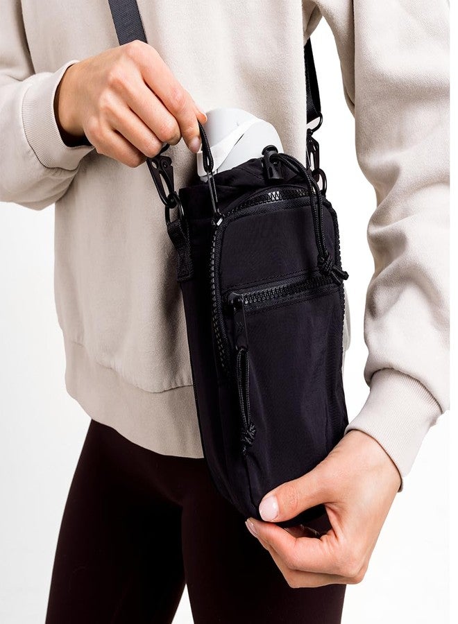 Thread Wallets Aqua Sling - Carry Your Water Bottle with Pockets for Cash, Phone, and Keys (Black) - Image 2