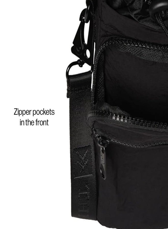 Thread Wallets Aqua Sling - Carry Your Water Bottle with Pockets for Cash, Phone, and Keys (Black) - Image 4