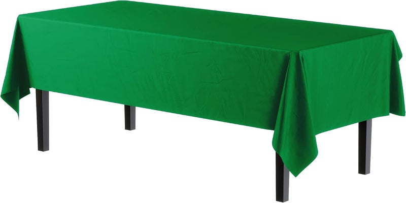 Exquisite 6-Pack Premium Plastic Tablecloth 54in. x 108in. Rectangle - Emerald Green - Image 2