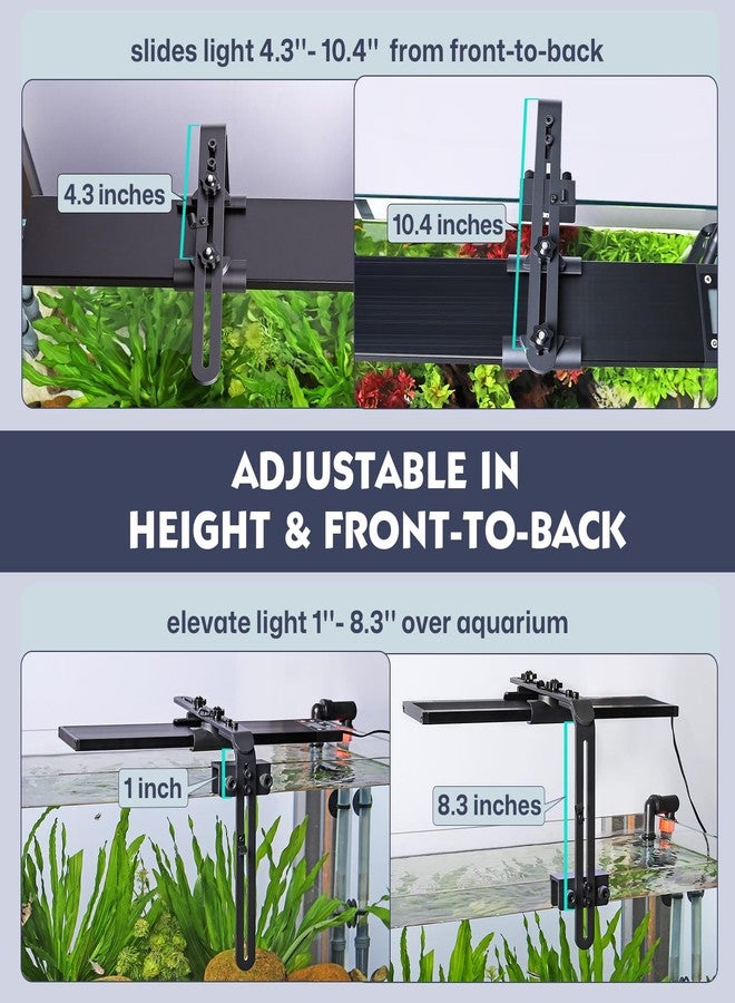 hygger Universal Aquarium Light Riser Fits 957 978 999 918 075 016, Aluminium Adjustable Fish Tank Light Stand Mounting Bracket Aquarium Lamp Holder Fits Rimmless Tank Only - Image 4