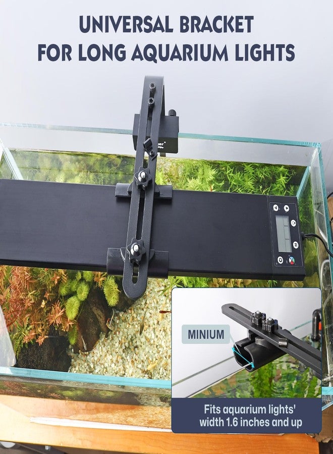 hygger Universal Aquarium Light Riser Fits 957 978 999 918 075 016, Aluminium Adjustable Fish Tank Light Stand Mounting Bracket Aquarium Lamp Holder Fits Rimmless Tank Only - Image 2