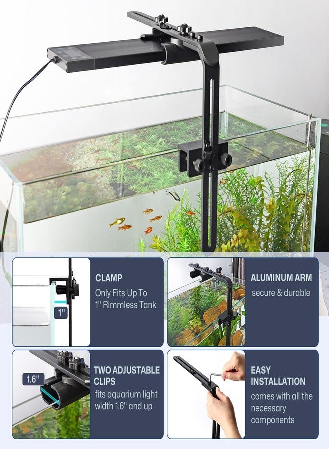 hygger Universal Aquarium Light Riser Fits 957 978 999 918 075 016, Aluminium Adjustable Fish Tank Light Stand Mounting Bracket Aquarium Lamp Holder Fits Rimmless Tank Only - Image 3