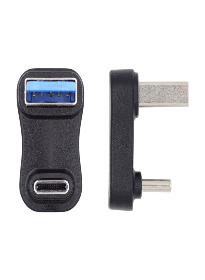 xiwai USB3.0 Type A Male to USB 3.1 Type C Male Up Opposite U Shape Back Angled 90 Degree Charge Adapter Data 10Gbps for Laptop Phone - Image 2