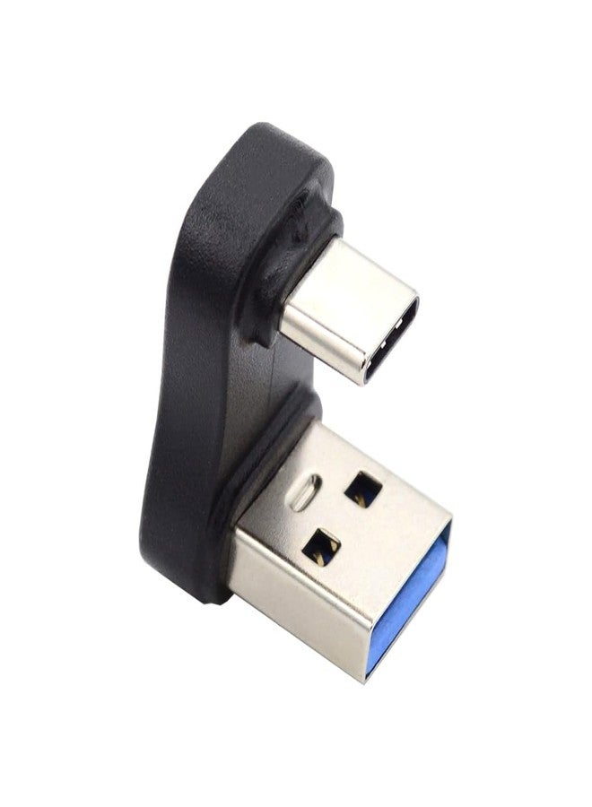 xiwai USB3.0 Type A Male to USB 3.1 Type C Male Up Opposite U Shape Back Angled 90 Degree Charge Adapter Data 10Gbps for Laptop Phone - Image 1