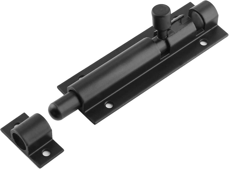 BokWin 5Pcs Black Aluminium Alloy Slide Bolt Latch 3 Inch, Mini Door Barrel Bolts Latches, Security Gate Cabinet Sliding Latch Lock with Screws - Image 5