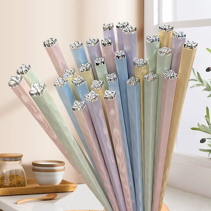 Macaron Chopsticks Household High Temperature Resistant One Person One Chopstick Meal-Sharing Chopsticks Alloy Chopsticks Five-Color Chopsticks Ins Style - Image 2