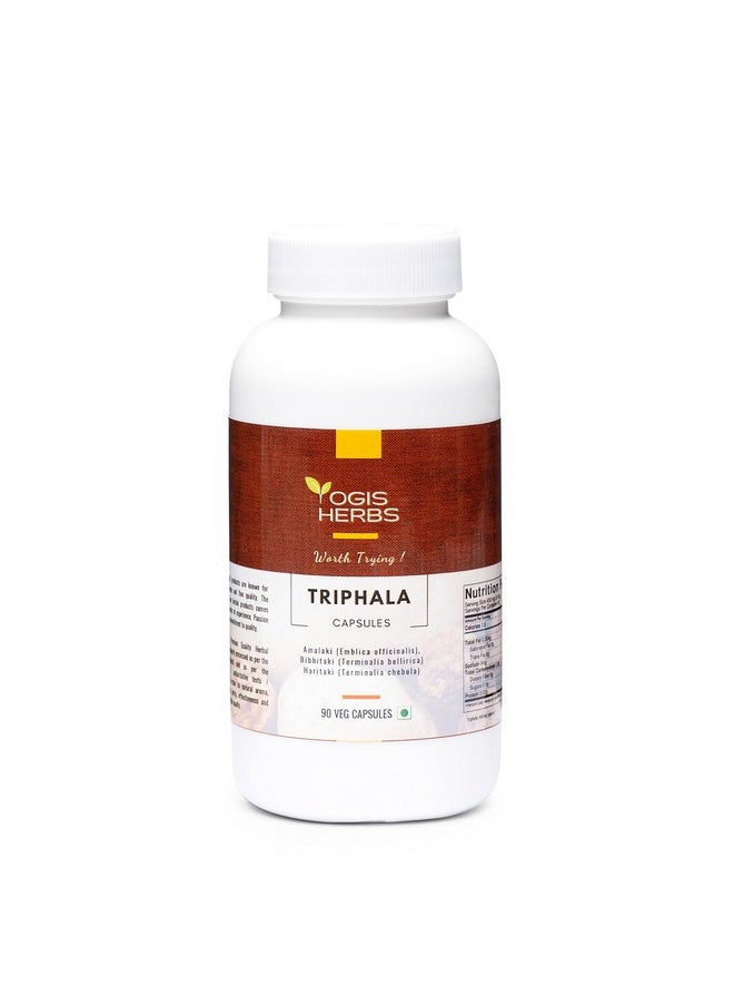 YOGIS HERBS - Triphala Capsules Amalaki (Emblica Officinalis) Bibhitaki (Terminalia Bellirica) And Haritaki (Terminalia Chebula) 90 Veg Capsules - Image 1