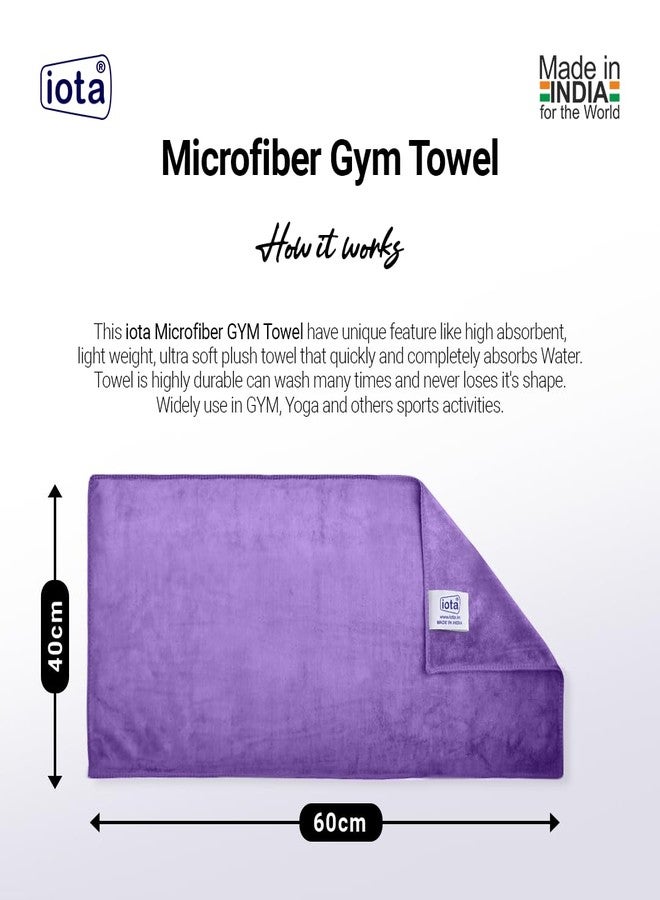 iota Microfiber Sports Towels - 450GSM, 60x40 cm | Super Soft, Antibacterial, 3X Absorption | Ideal Gym, Yoga & Workout Towel Set (Pack of 3) - Image 3
