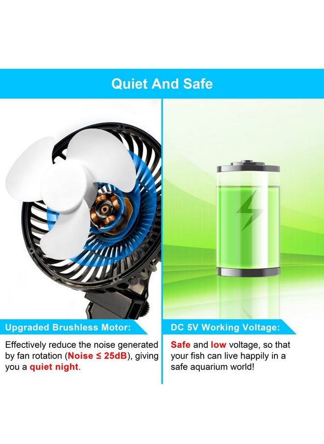 DATOO - DaToo Aquarium Chillers Fish Tank Cooling Fan Quiet Aquarium Fan Wind Angle Adjustable Chiller with Clip and Suction Cup - Image 1