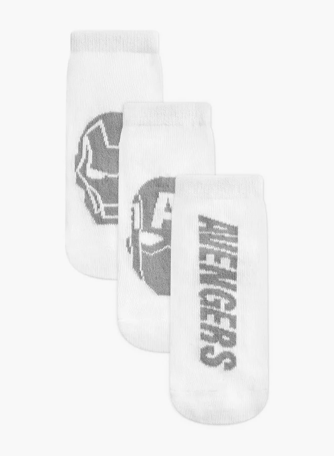 MARVEL Avengers Print Ankle Length Socks - Set of 3