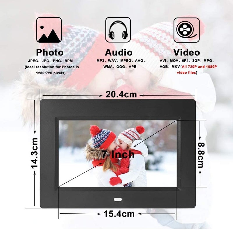 miracle digital 7''(17.78) IPS Digital Photo Frame High-Def Screen Built in 8GB Memory 2GB RAM 180°Wide Angle Viewing Video Audio Support SD USB Disk Card Remote Photos SlideShow - Image 5