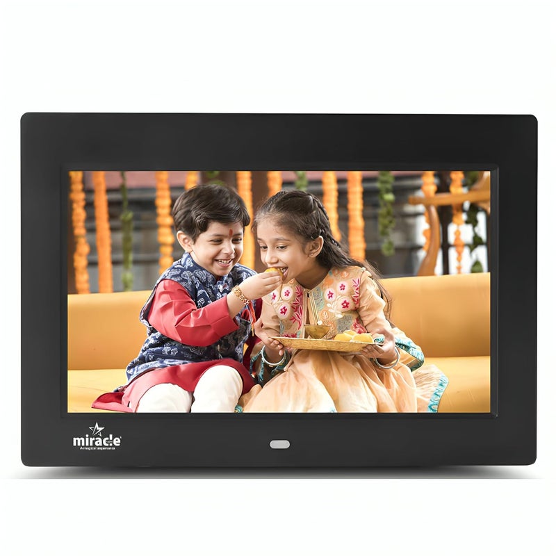 miracle digital 7''(17.78) IPS Digital Photo Frame High-Def Screen Built in 8GB Memory 2GB RAM 180°Wide Angle Viewing Video Audio Support SD USB Disk Card Remote Photos SlideShow - Image 1