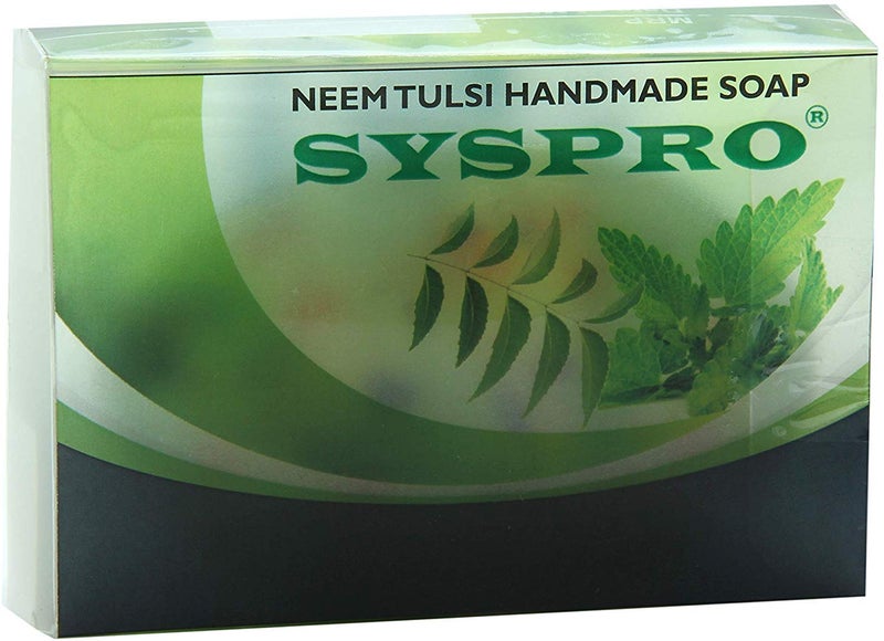 SYSPRO Neem Tulsi Handmade Soap for Pimple Removal Acne Glowing Skin Natural Herbal Organic Soap For Women Men Each 100 g Pack Of 4 - Image 2