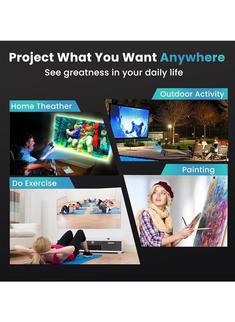 Generic - Mini Portable Smart Projector HY320 Native, 1080P Full HD, Max 4K Supported, WiFi 6, Bluetooth 5.0, Auto Keystone, Android 11.0, 180° Rotation - Image 1