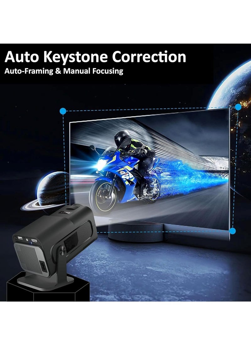 Generic - Mini Portable Smart Projector HY320 Native, 1080P Full HD, Max 4K Supported, WiFi 6, Bluetooth 5.0, Auto Keystone, Android 11.0, 180° Rotation - Image 1