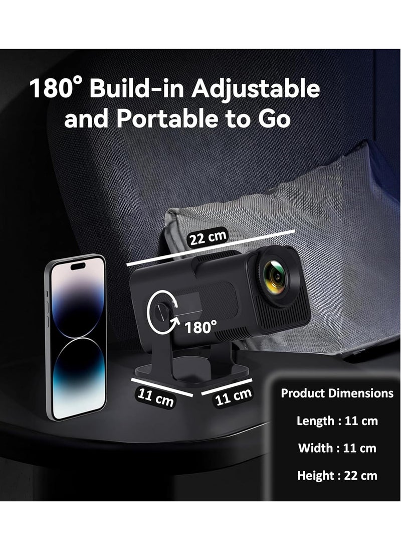Generic - Mini Portable Smart Projector HY320 Native, 1080P Full HD, Max 4K Supported, WiFi 6, Bluetooth 5.0, Auto Keystone, Android 11.0, 180° Rotation - Image 1