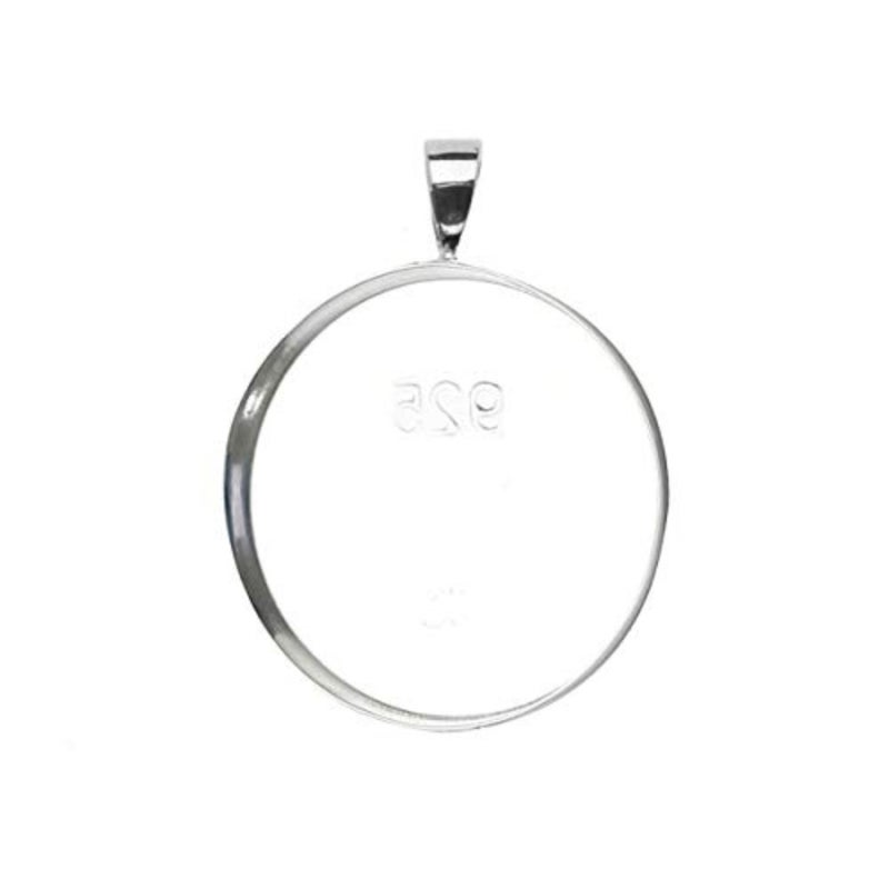 Solid 925 Silver Bezel Pendant Trays for Settings fit 1 Inch Flat Back Cabochon Jewelry Pendant Blanks Suppliers - Image 1