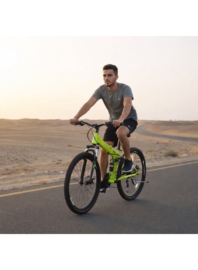 دراجة جبلية قابلة للطي مقاس 26 بوصة مع نظام تعليق مزدوج ومكابح قرصية - Image 4