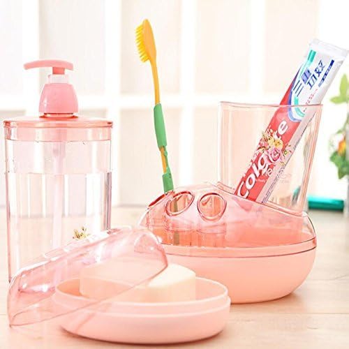 KOIME KOIME Shampoo Dispenser Bottle with Soap Holder Box Lotion Bottle Toothbrush Holder Soap Box Toothbrush Holder Stand with Soap Holder Box and Liquid Dispenser Bottle 1pcs(Multicolor)-2024 - Image 2