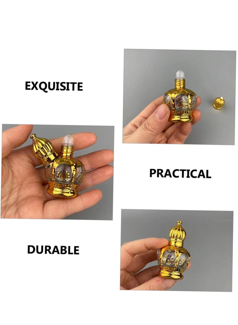 GUDOO 4 Pack Essential Oil Bottling Refillable Sample On Container Perfume Essential Mini Er Gold Bottlesml Crystal Ler Bottles Oil Glass Arabic Decorative Travel Perfume Bottle  - Image 4