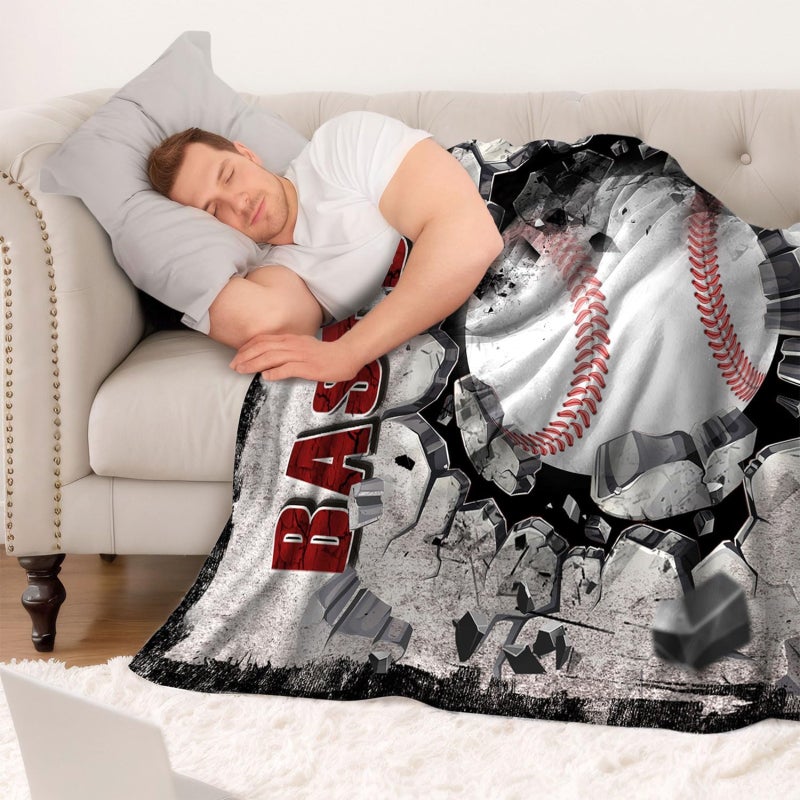 Sports Themed Suede Casual Blanket, Flannel Sports Blanket, Men's Fleece Blanket for Sofas, Beds, Home Decor (50 "x60", 130x150cm) - Image 3