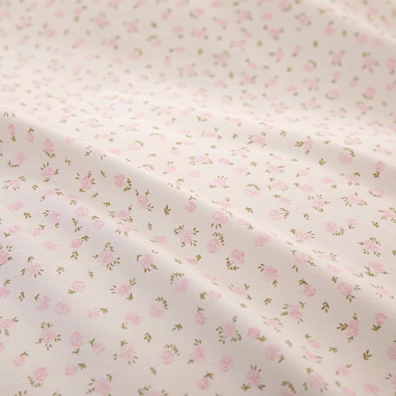MOTNTD Pink Floral Queen Duvet Cover Pink Ruffle Coquette Comforter Cover Queen Size Cotton Boho Aesthetic Cute Duvet Cover Set with 4 Corner Ties Soft Queen Bedding Set Striped Duvet Protector - Image 5