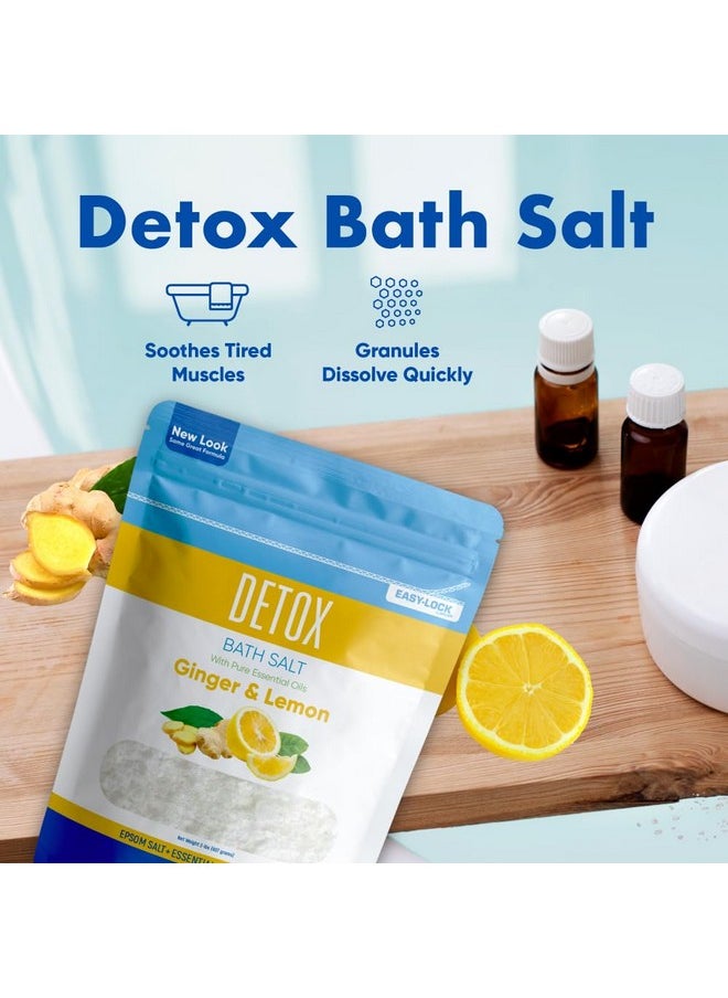 Better Bath Better Body Detox Bath Salt 32 Ounces Epsom Salt With Natural Ginger And Lemon Essential Oils Plus Vitamin C In Bpa Free Pouch With Easy Press-Lock Seal  - Image 3