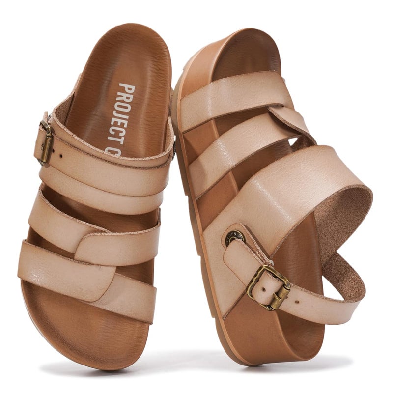 Project Cloud Platform Sandals Women â€“ Strappy Wedges with Comfortable Plush & Soft Insole â€“ Lightweight & Non Slip Platform Sandals for Women 2026 (Proud, CASHVLEA,11M) - Image 1