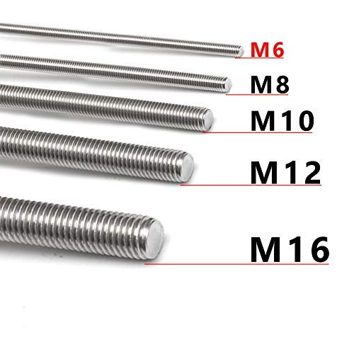 Feelers 304 Stainless Steel M6-1.0 Fully All Threaded Rod, Long Threaded Screw, Right Hand Threads, 250mm Length【Pack of 2】 - Image 3