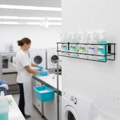 TCD Parts Up to Five 32 oz Spray Bottle Rack – Wall Mount Organizer | Heavy Duty Metal Holder for Cleaning, Chemical, or Detailing Bottles | Safe & Space-Saving Storage for Garage, Shop, or Janitorial Use - Image 2