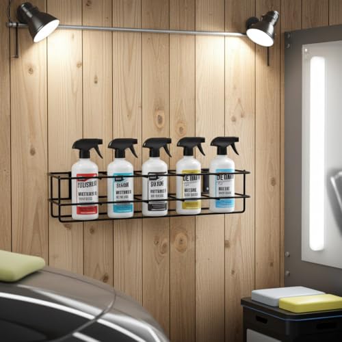 TCD Parts Up to Five 32 oz Spray Bottle Rack – Wall Mount Organizer | Heavy Duty Metal Holder for Cleaning, Chemical, or Detailing Bottles | Safe & Space-Saving Storage for Garage, Shop, or Janitorial Use - Image 3
