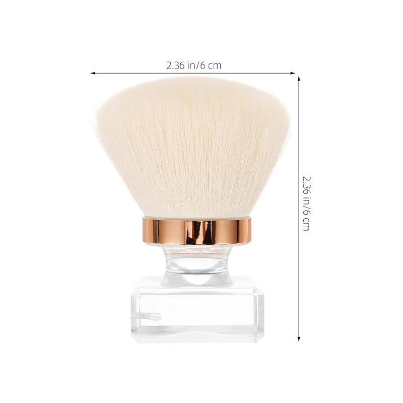 Loose Powder Makeup Brush Set with White Faux Wool Mushroom Head and Handle Reusable Foundation Brush with Pp Case for Precise Application - Image 2