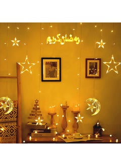 يواوليتي أضواء رمضان الدافئة الأبيض القمر ستار رمضان أضواء الديكور ، نافذة الديكور 8 طرق داخلي الإضاءة في الهواء الطلق لرمضان ديكور المنزل  - Image 3