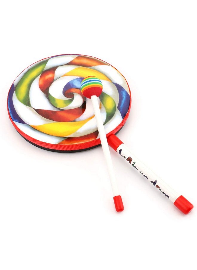 Foraineam 2 Pieces 8 Inch Lollipop Drum With Drum Beater Lollipop Hand Drum Musical Educational Percussion Instrument  - Image 3