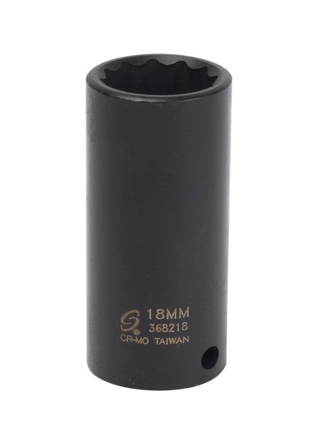 Sunex Tools Sunex 368218 3/8-Inch Drive 18-mm 12-Point Deep Impact Socket - Image 1