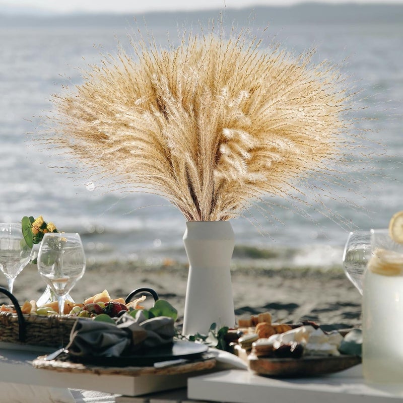 CKBT 120 PCS Exquisite Natural Pampas Grass Decor - Versatile Reed Grasses for Home & Event Decoration, Pompous Fluffy Tall Dried Reed Grass - Perfect for Vases, Wreaths & Table Centerpieces - Image 4