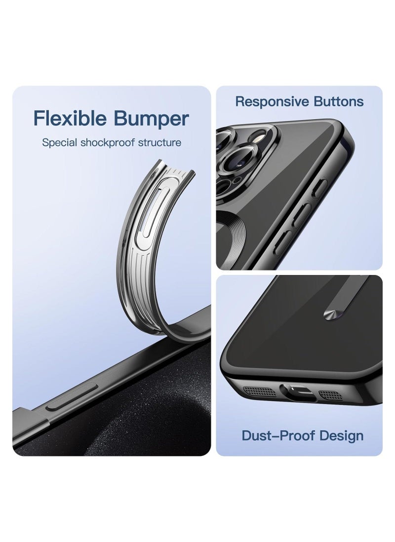 Raxoom Case for iPhone 15 Pro Max 6.7-Inch, Camera Lens Full Protection, Compatible with MagSafe Wireless Charging, Shockproof Soft TPU Phone Cover (Black) - Image 5