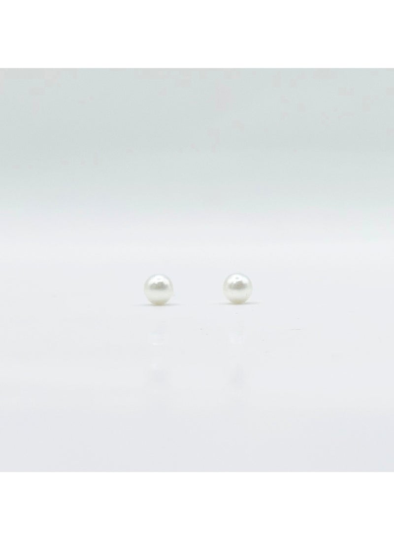 Earss 5 mm Pearl With Gold Post Earring | Stainless Steel | 18K Gold Plated  - Image 1
