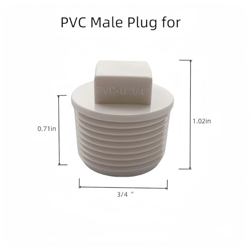 BRYHZKCM 30 Pack 34 Inch PVC Pipe Male Thread Plug Threaded Pipe End Cap SCH40 Male Threaded Pipe End Cap Adaptor PVC Cleanout Plug - Image 3