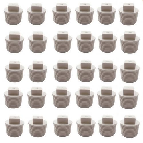 BRYHZKCM 30 Pack 34 Inch PVC Pipe Male Thread Plug Threaded Pipe End Cap SCH40 Male Threaded Pipe End Cap Adaptor PVC Cleanout Plug - Image 1
