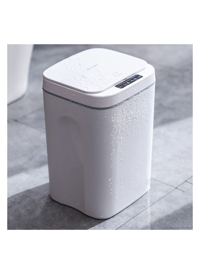 Generic Intelligent Trash Can Automatic Sensor Dustbin Battery Version 16L Smart Sensor Electric Waste Bin Home Trash Can for Kitchen Bathroom Garbage with 50 pieces trash bags (White)  - Image 2