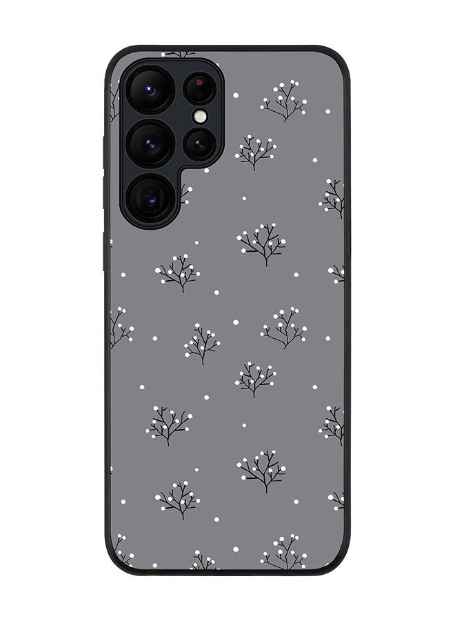 Stylizedd Rugged Black edge case for Samsung Galaxy S23 Ultra 5G Slim fit Soft Case Flexible Rubber Edges Anti Drop TPU Gel Thin Cover - Winter Splinter - Image 1