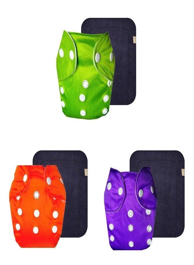 حفاضات قماشية دمبلدو لايت مع حشوة رمادية (عبوة من 3) | ملائمة محكمة | وسادة ماصة من 6 طبقات | سهلة التنظيف | ضرورية للاستخدام اليومي | من 3 أشهر إلى سنتين | للجنسين - Image 1