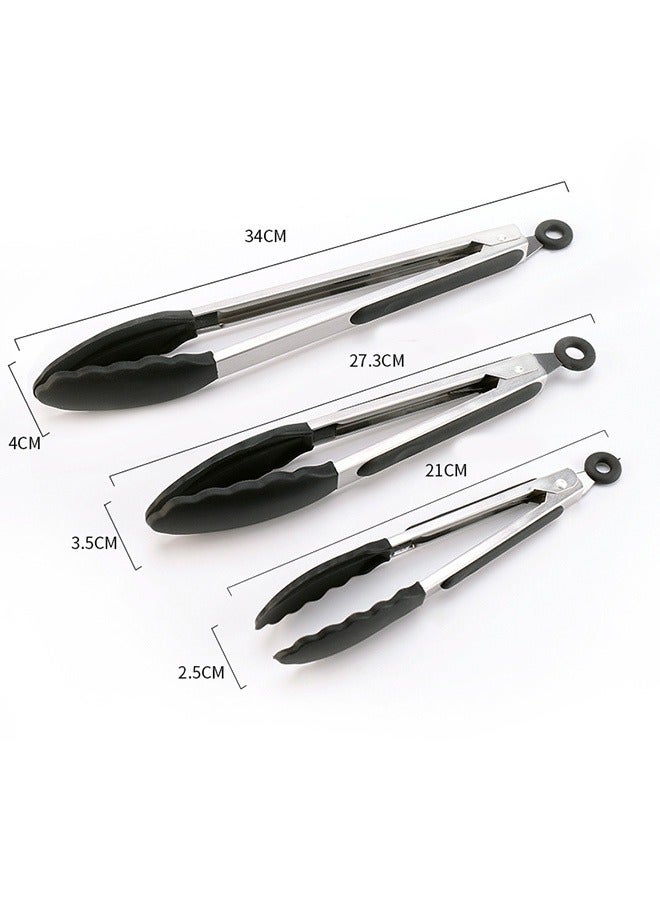 joyzzz ملقط طعام مقاوم للحرارة العالية من السيليكون مقاس 7 و9 و12 بوصة، مناسب للشواء والخبز وشرائح اللحم المشوية وما إلى ذلك - Image 2