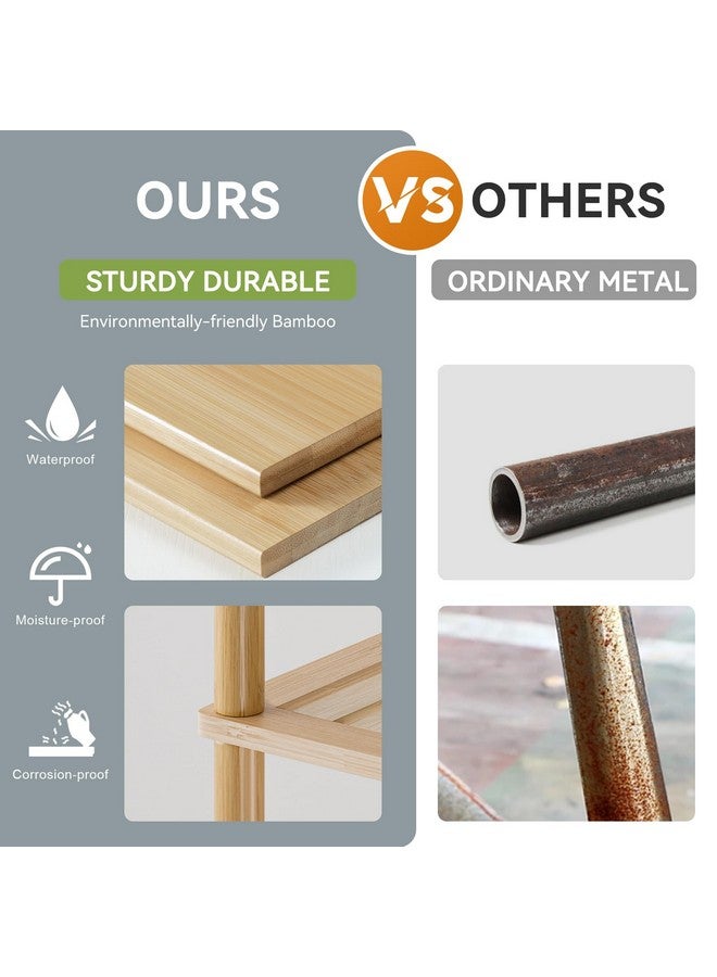 أمازيرباث رف حمام من الخيزران من AmazerBath، رف تخزين حمام من 4 طبقات، رف تخزين متعدد الوظائف لغرفة المعيشة وغرفة النوم والمطبخ، موفر للمساحة - Image 3