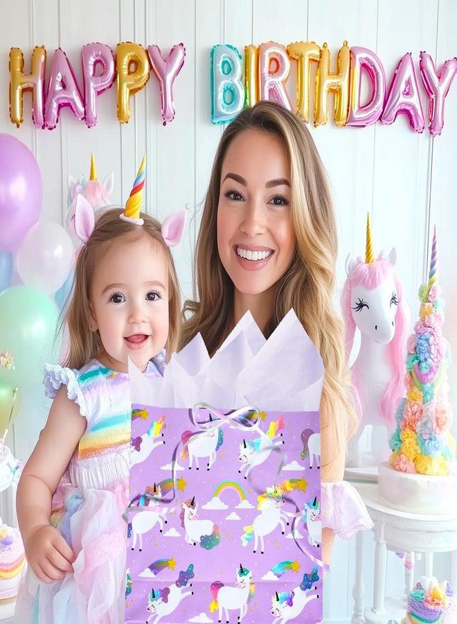 LaRibbons Reversible Unicorn Wrapping Paper with Foil Design, 17 Inch x 33 Feet - Purple Unicorn Gift Wrap with Gold Hearts for Girls Birthday, Baby Shower, Kids Party - Image 4