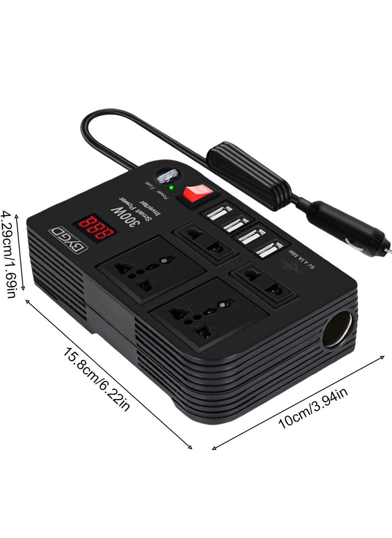 ELTRAZONE Never Run Out of Power Again: 300W Car Inverter Converts 12V/24V DC to 220V AC with Quick Charge USB Ports  - Image 5