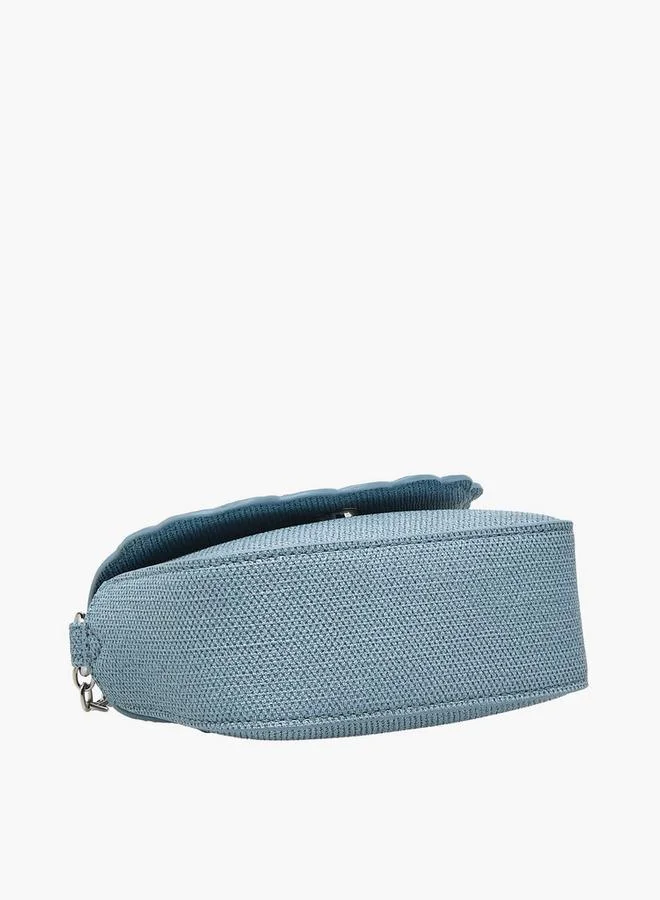 Little Missy Blue Embroidered Crossbody Bag with Chain Strap Ramadan Collection for Women | Best Price UAE