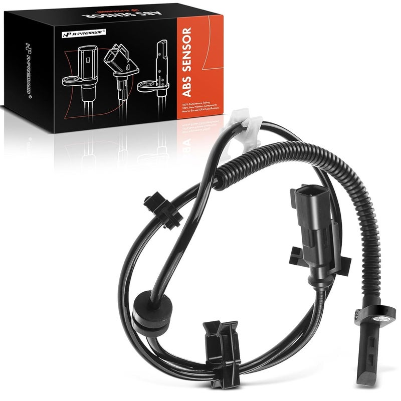 A-Premium Rear Side ABS Wheel Speed Sensor For 09-17 Chevrolet Traverse, 07-16 GMC Acadia, 2017 GMC Acadia Limited, 08-17 Buick Enclave, 07-10 Saturn Outlook, 3.6L - Rear Driver or Passenger Side - Image 1