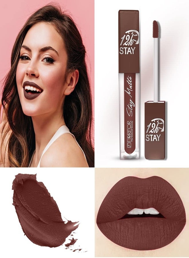 FORFOR® Stay Matte Long Lasting Mini Liquid Lipstick Waterproof Combo of 4 (Coco Brown, Mauve, Peach Nude, Bridal Maroon) - Image 3